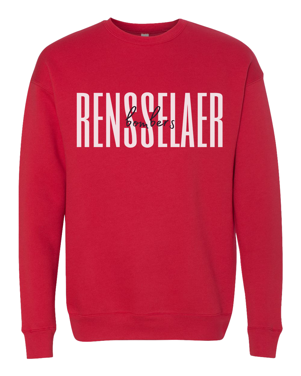 Rensselaer Bombers Script Crew Sweatshirt - Red