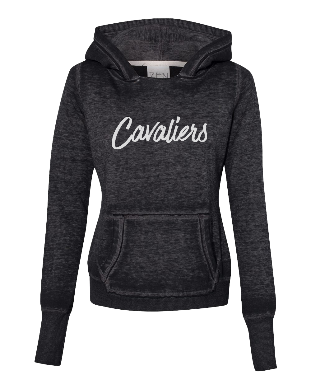 Women's Tri-County Cavaliers Script Acid Washed Hoodie - Twisted Black