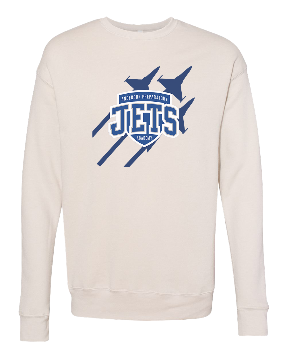 Anderson Preparatory Academy Jets Crew Sweatshirt - Heather Dust