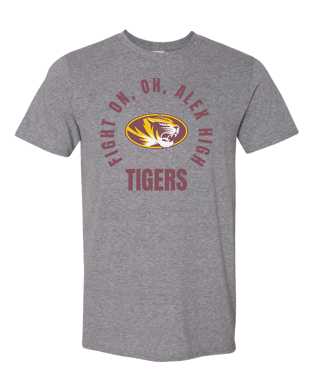 Alex Tigers Fight Song Tshirt - Graphite Heather