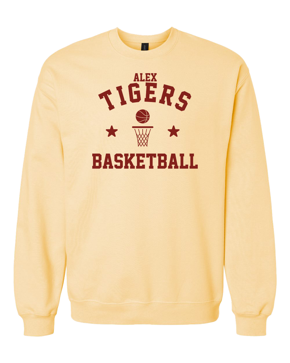 Alex Tigers Basketball Crewneck Sweatshirt - Yellow