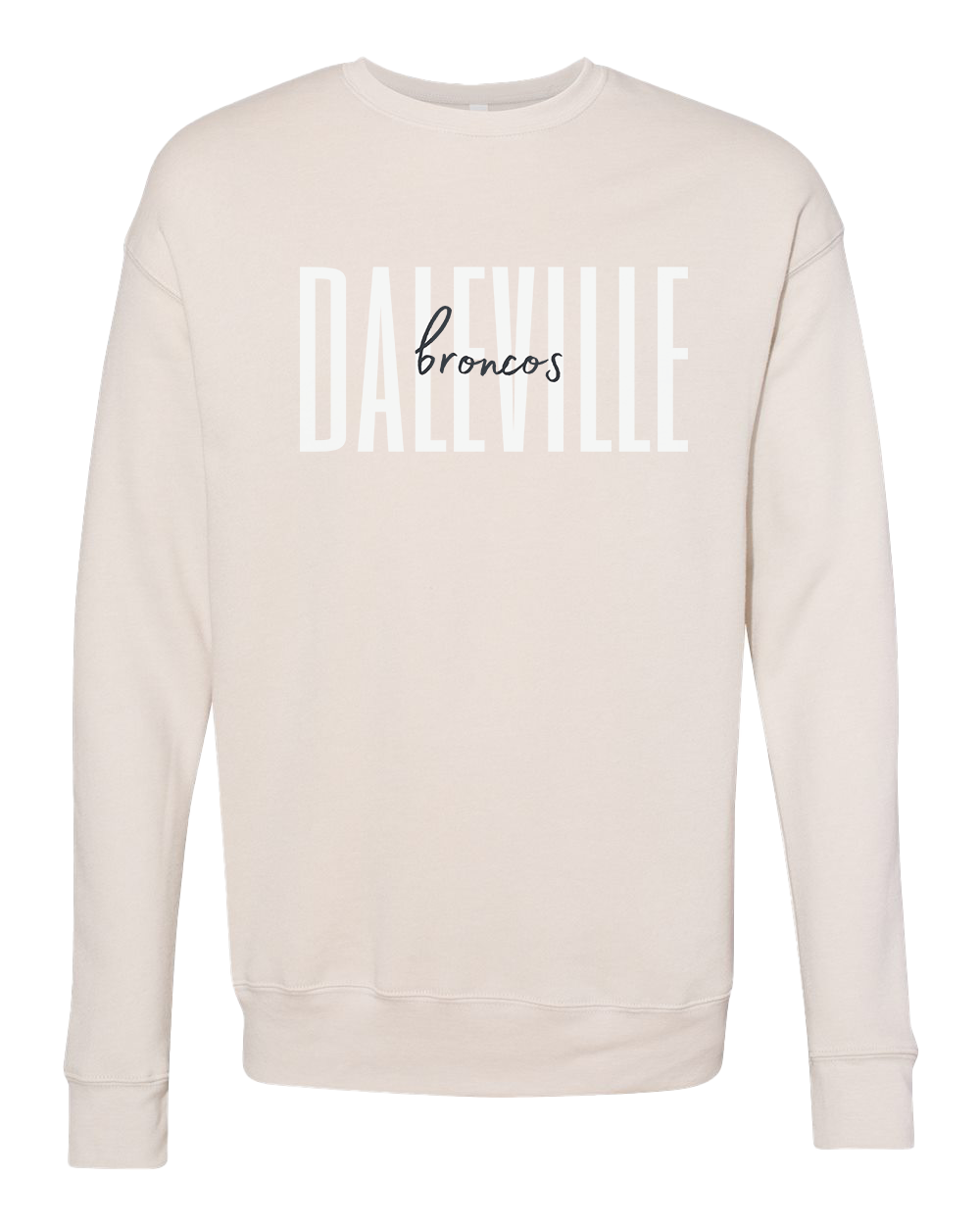 Daleville Broncos Script Crew Sweatshirt - Heather Dust