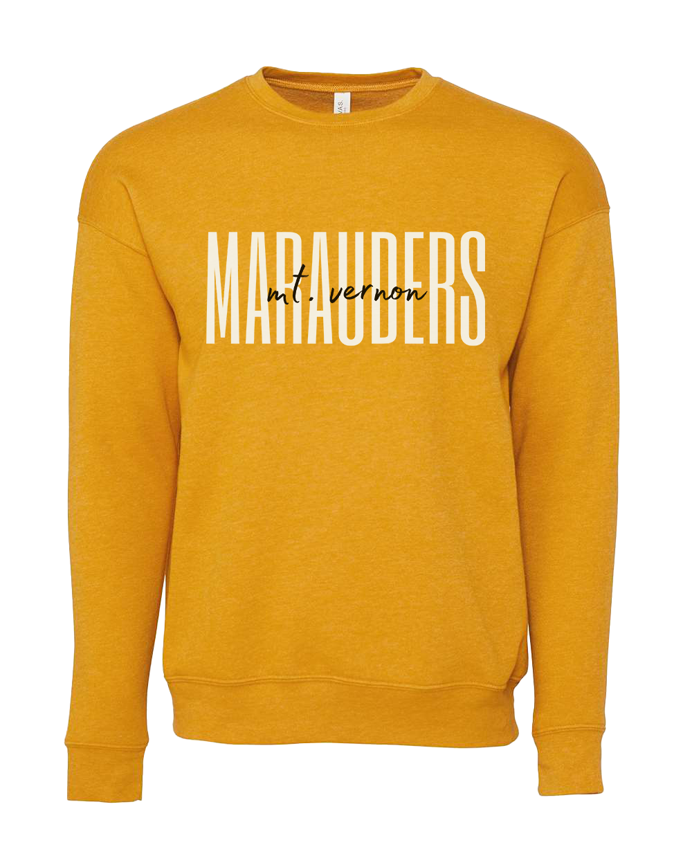Mt. Vernon Marauders Script Crew Sweatshirt - Heather Mustard