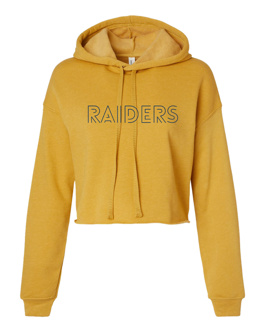 Shenandoah Raiders Line Font Cropped Hoodie - Mustard