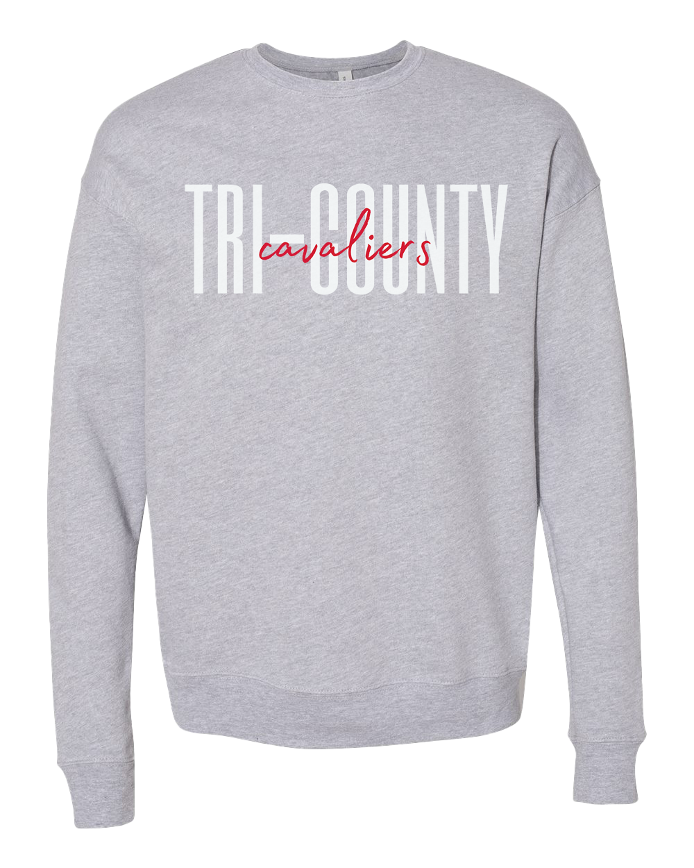 Tri-County Cavaliers Script Crew Sweatshirt - Athletic Heather