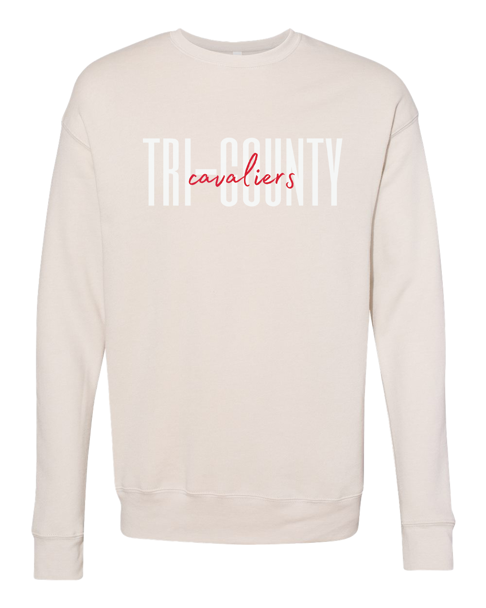 Tri-County Cavaliers Script Crew Sweatshirt - Heather Dust