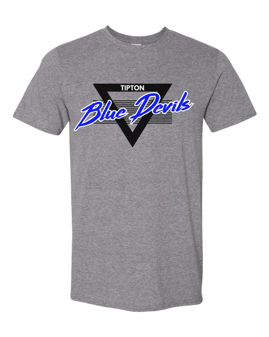 Tipton Blue Devils Retro 90s Tshirt - Graphite Heather