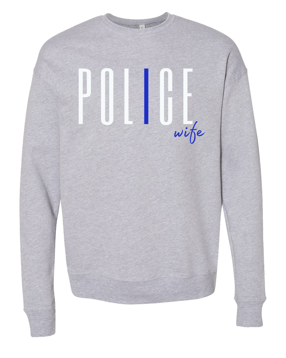 Police Wife Crew Sweatshirt - Athletic Grey