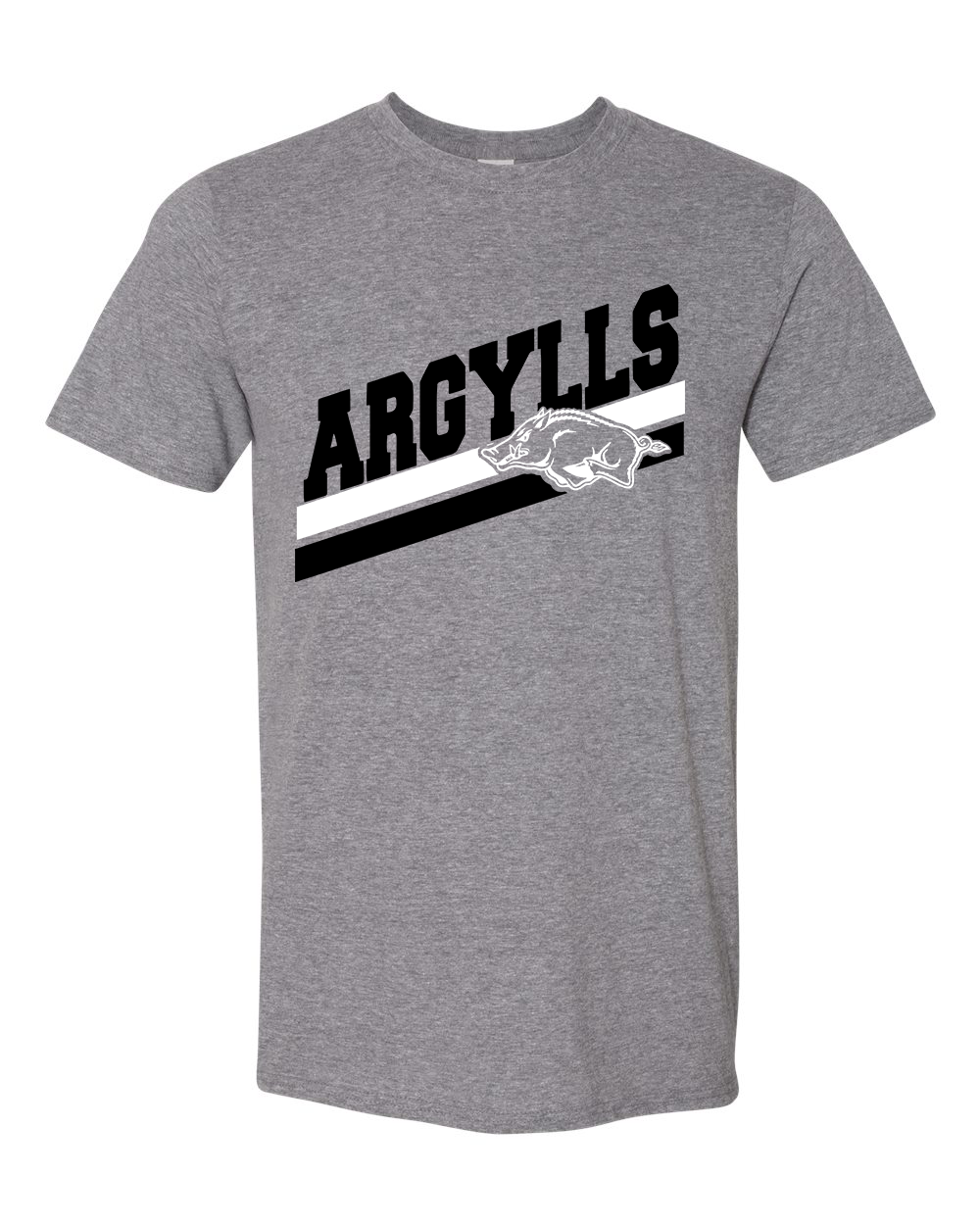 Madison Grant Argylls Wild Boar Logo Tshirt - Heather Grey