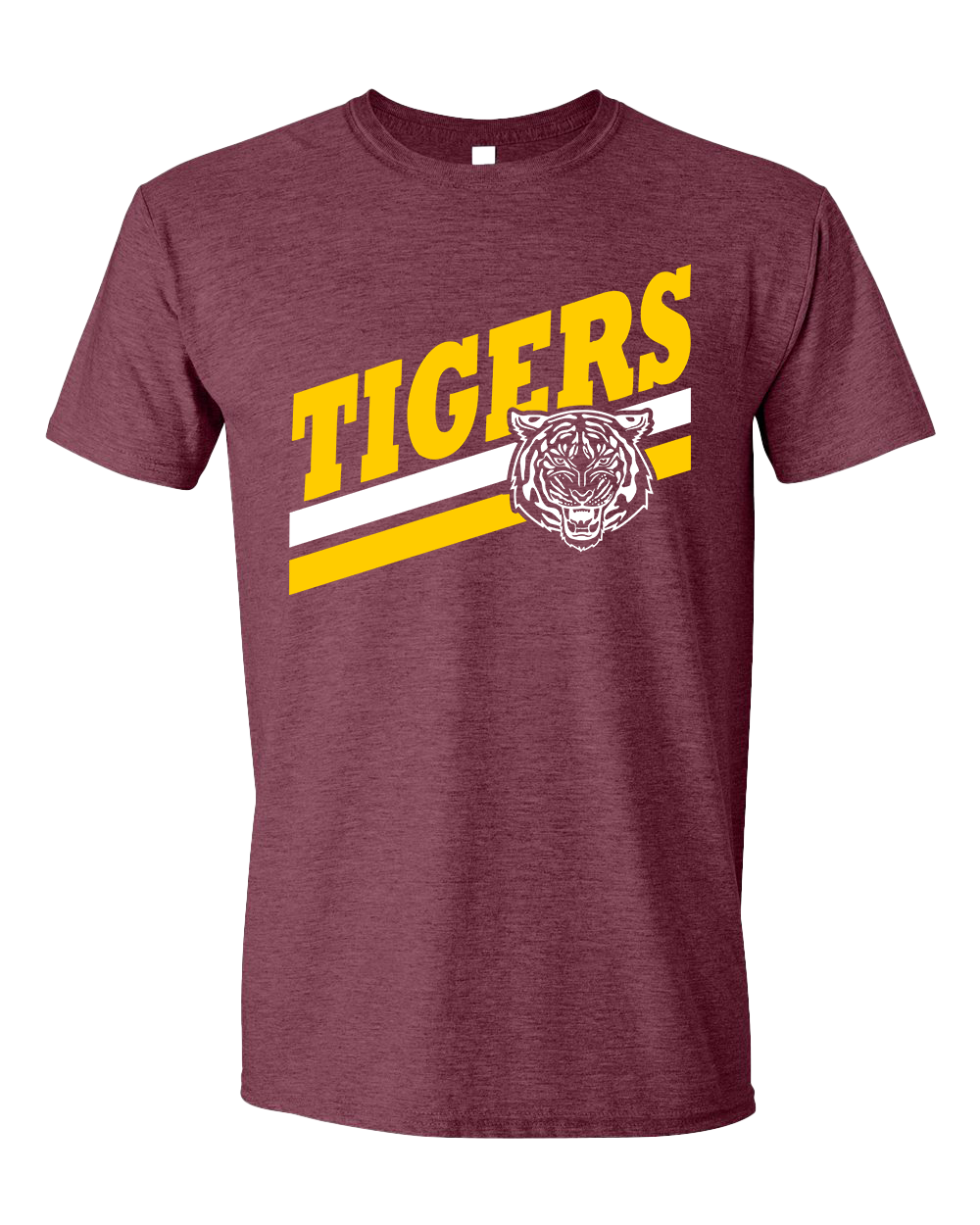 Alex Tigers Diagonal Tshirt - Heather Maroon