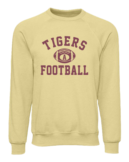 Alex Tigers Football -Bella Canvas Raglan Crew - French Vanilla