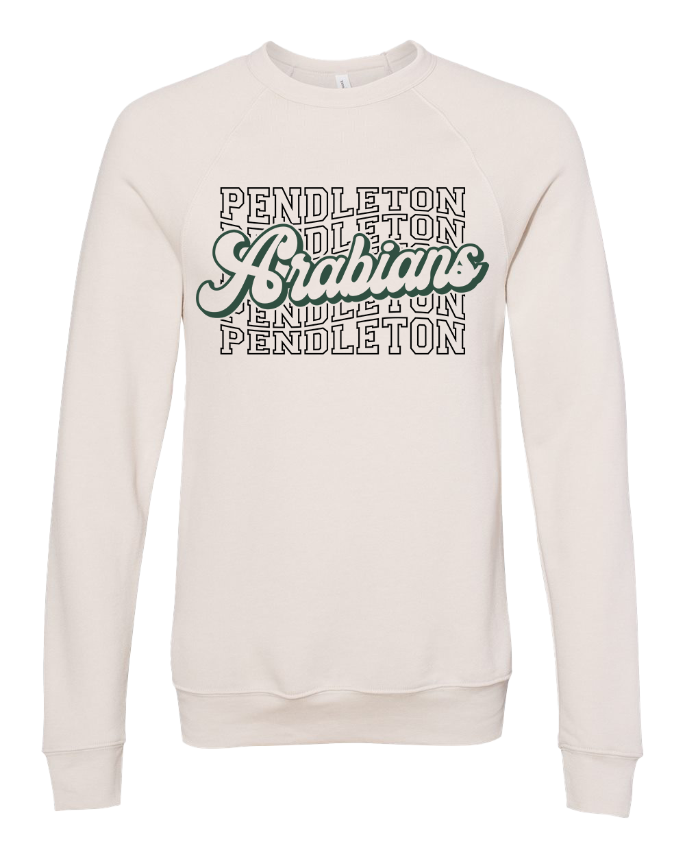Pendleton Arabians Wavy Font Crew - Heather Dust - Bella Canvas