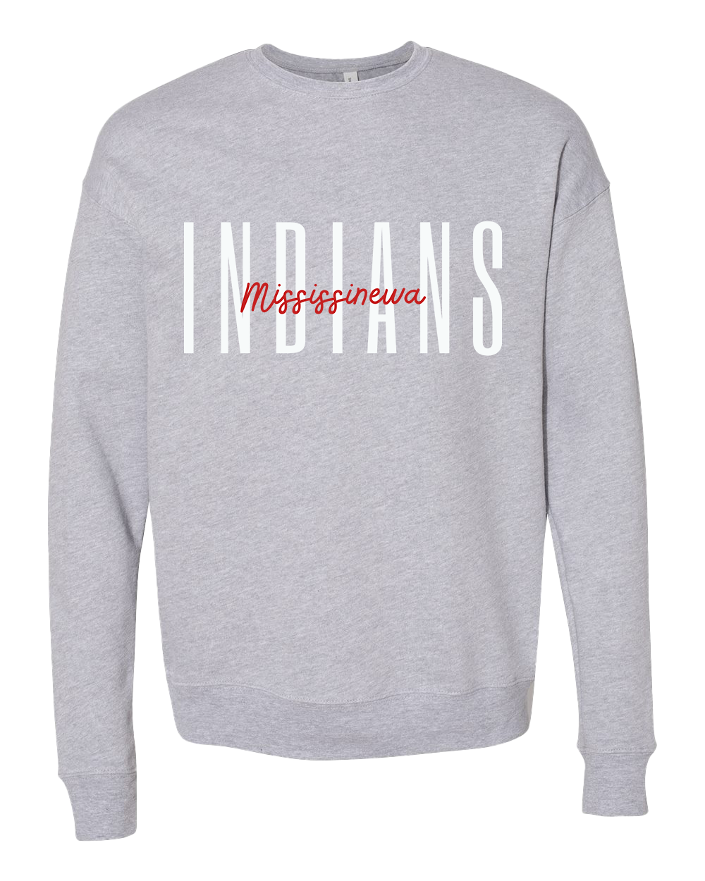 Mississinewa Indiana Tall Font Crew - Athletic Heather