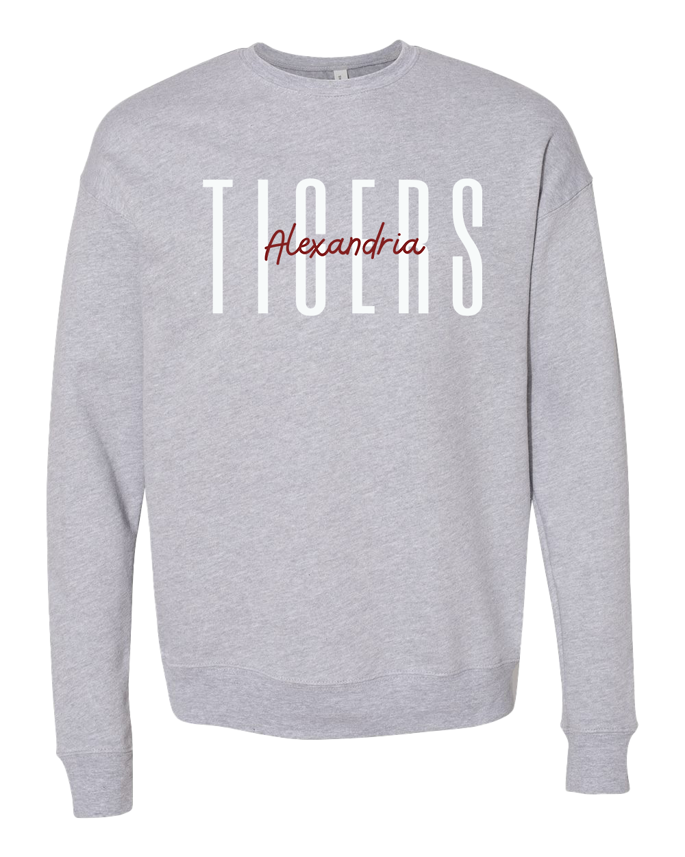 Alexandria Tigers Tall Font Crew - Various Colors