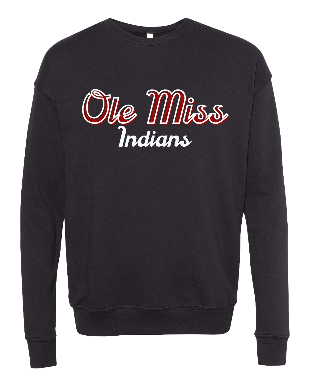 Ole Miss Indians Crew Sweatshirt - Black