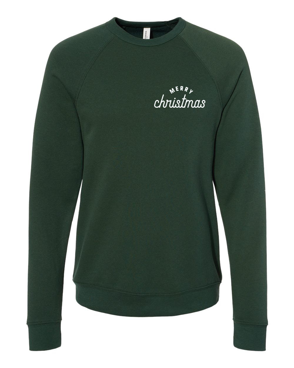Merry Christmas Crew Sweatshirt - Forest Green