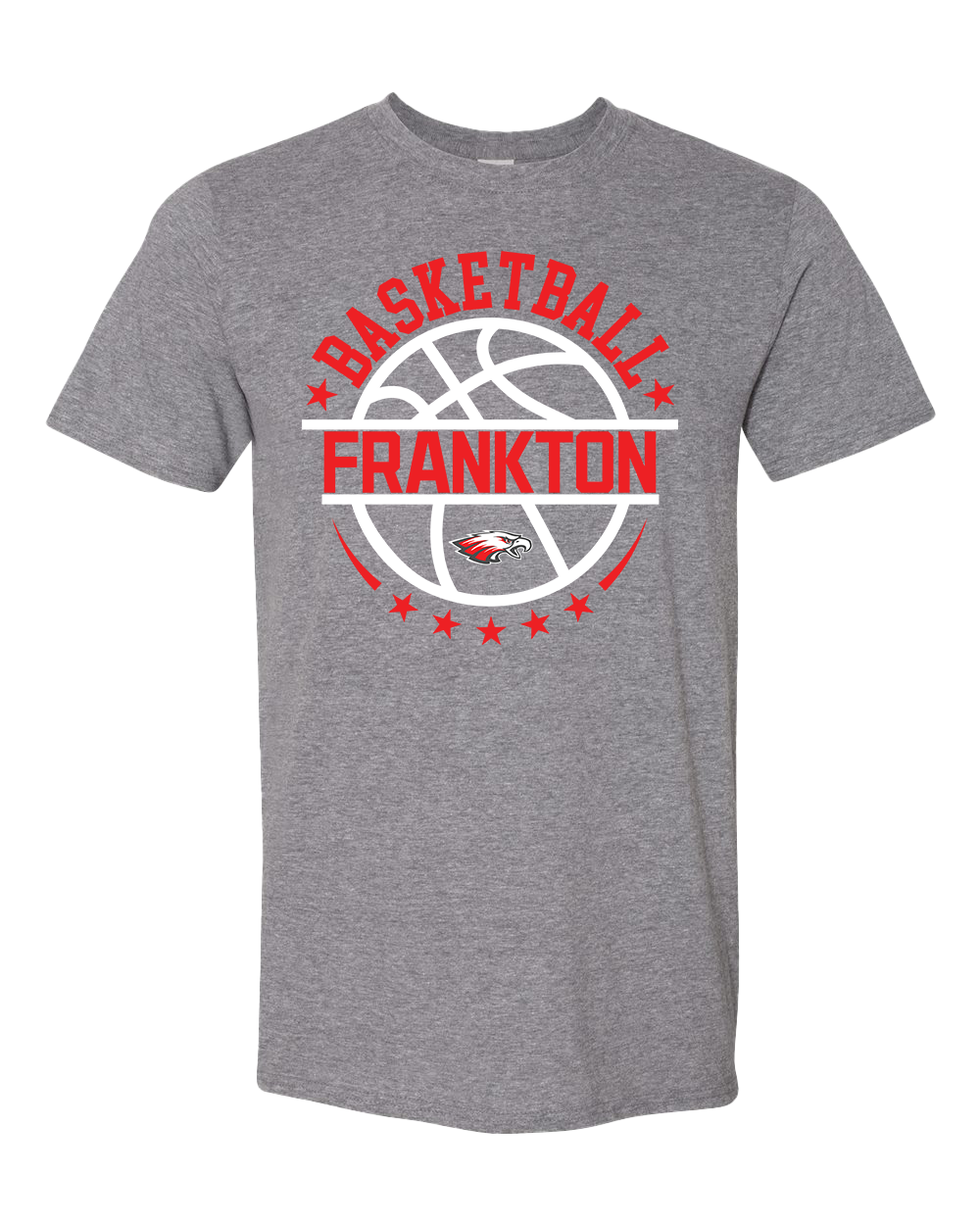 Frankton Eagles Retro Basketball Tee - Graphite Heather