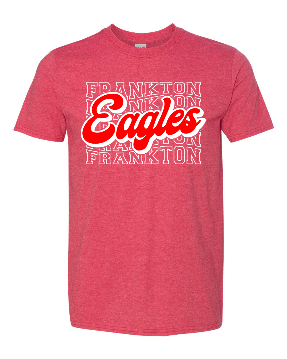 Frankton Eagles Wavy Font Tshirt - Heather Red
