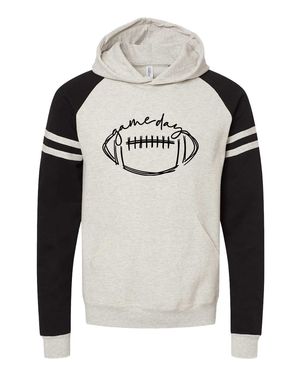 Gameday Writing Raglan Hooded Sweatshirt - Black