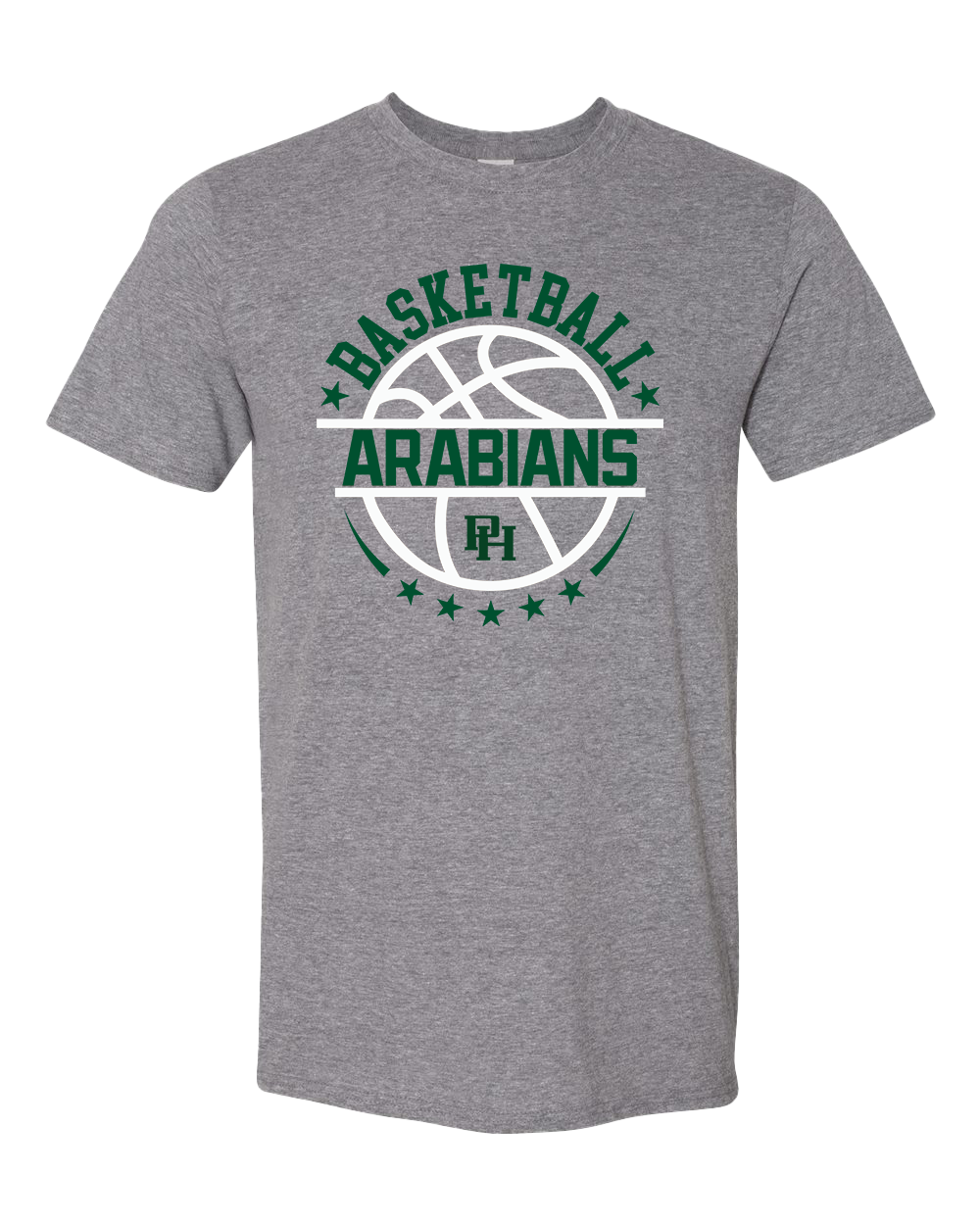 Pendleton Heights Arabians Basketball Tshirt - Graphite Heather