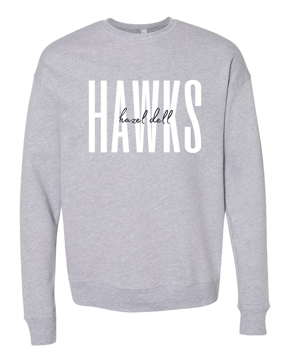 Hazel Dell Hawks Tall Font Crew - Various Colors
