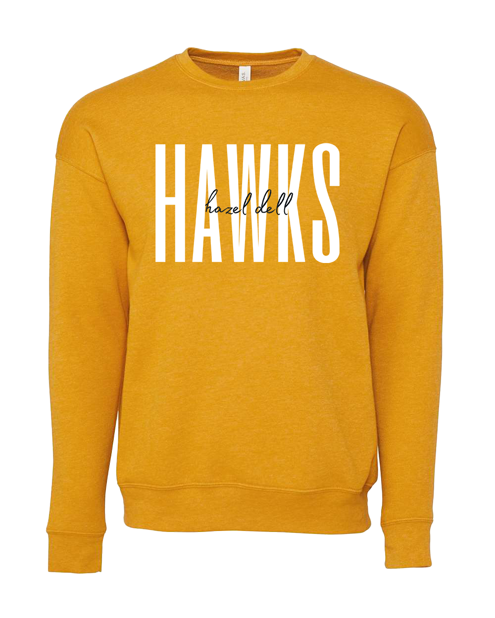 Hazel Dell Hawks Tall Font Crew - Various Colors