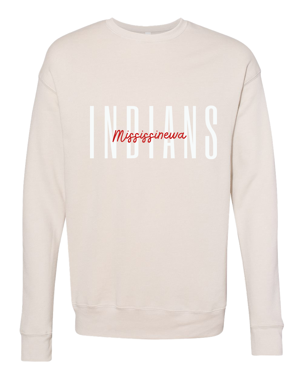 Mississinewa Indiana Tall Font Crew - Heather Dust