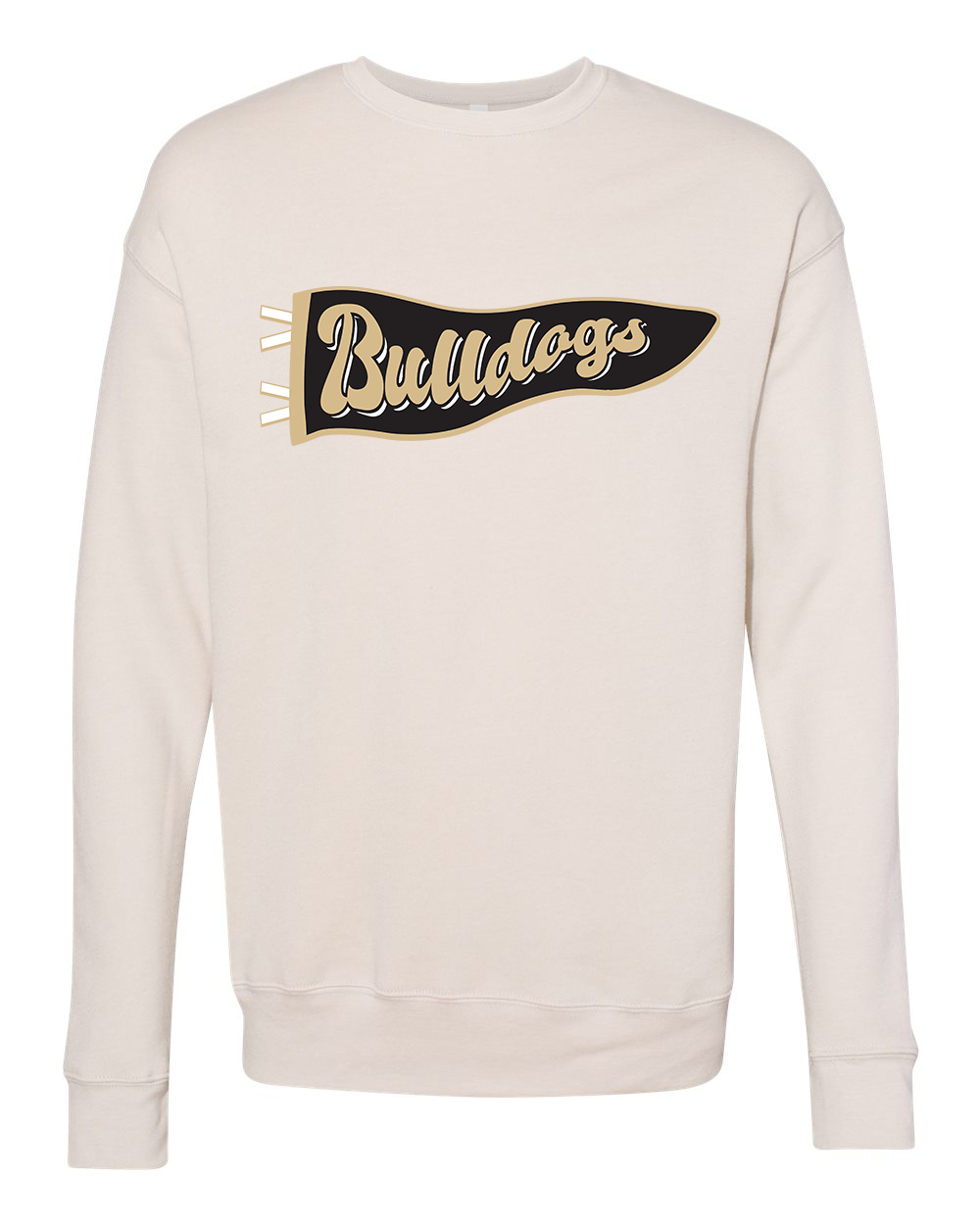 Lapel Bulldogs Penant Crew Sweatshirt - Heather Dust
