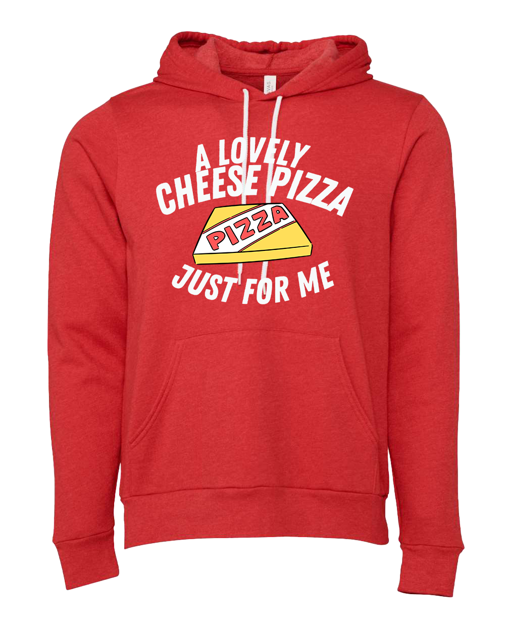 Cheese Pizza Hooded Sweatshirt - Heather Red