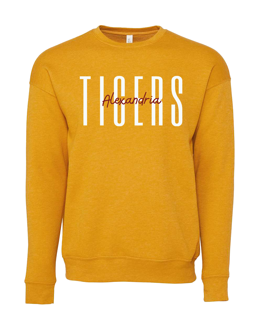 Alexandria Tigers Tall Font Crew - Various Colors