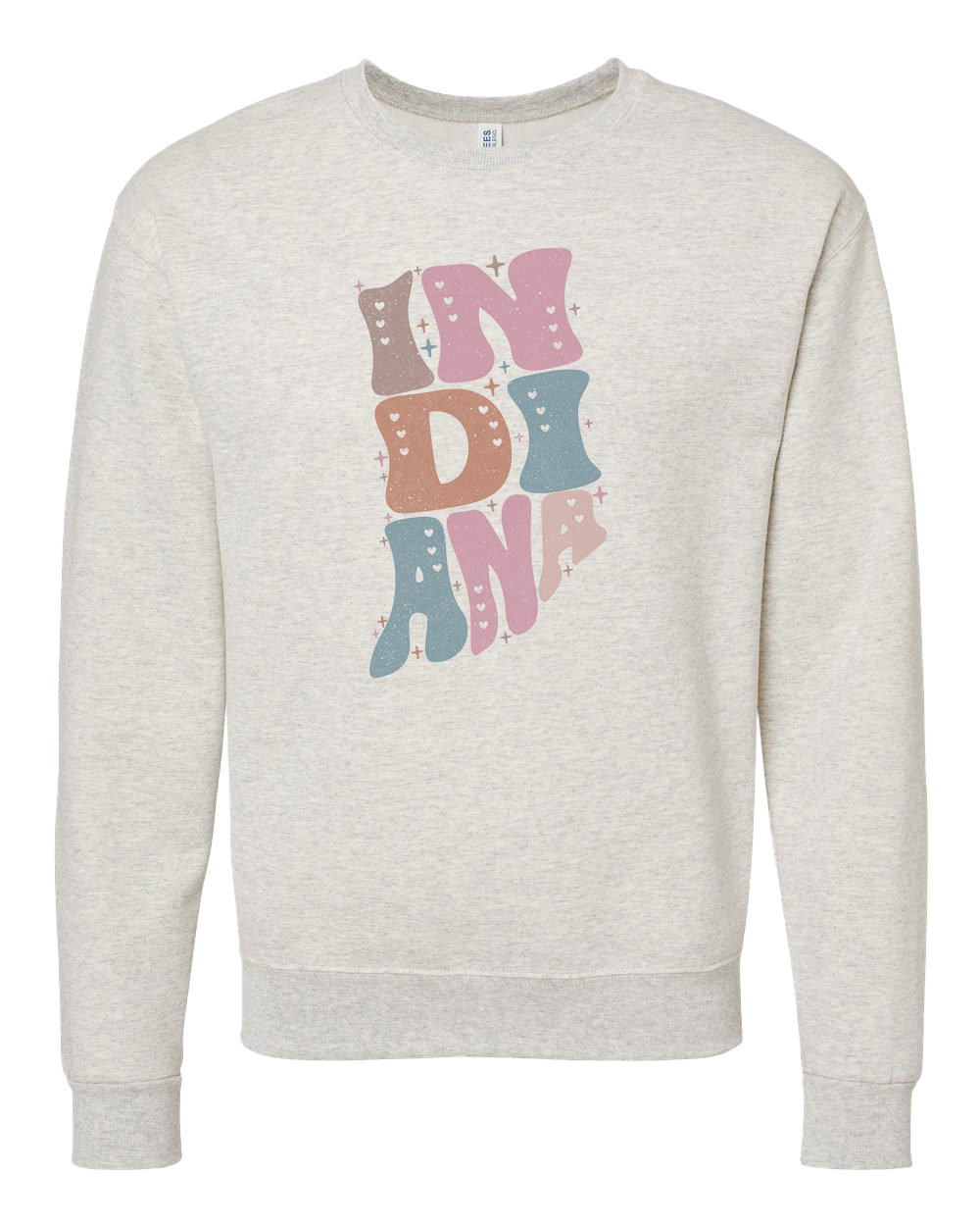 Indiana Hearts Crew Sweatshirt - Heather Dust