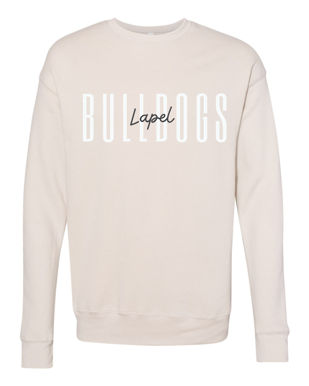 Lapel Bulldogs Tall Font Crew - Heather Dust