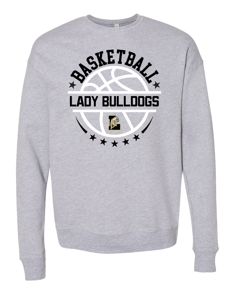 Lapel Lady Bulldogs Basketball Crew Sweatshirt - Athletic Grey