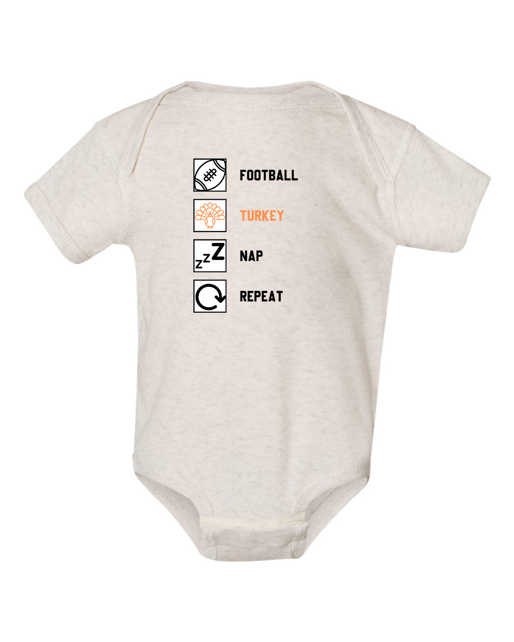 Thanksgiving Schedule Infant Onesie - Natural Heather