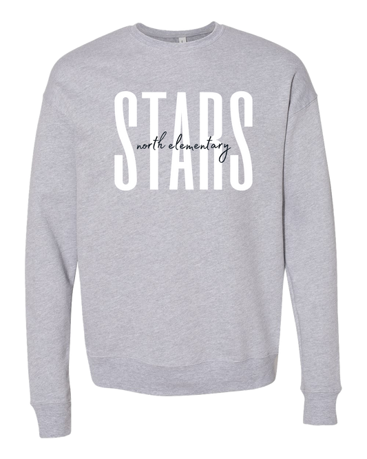 North Elementary Stars Tall Font Crew - Various  Colors