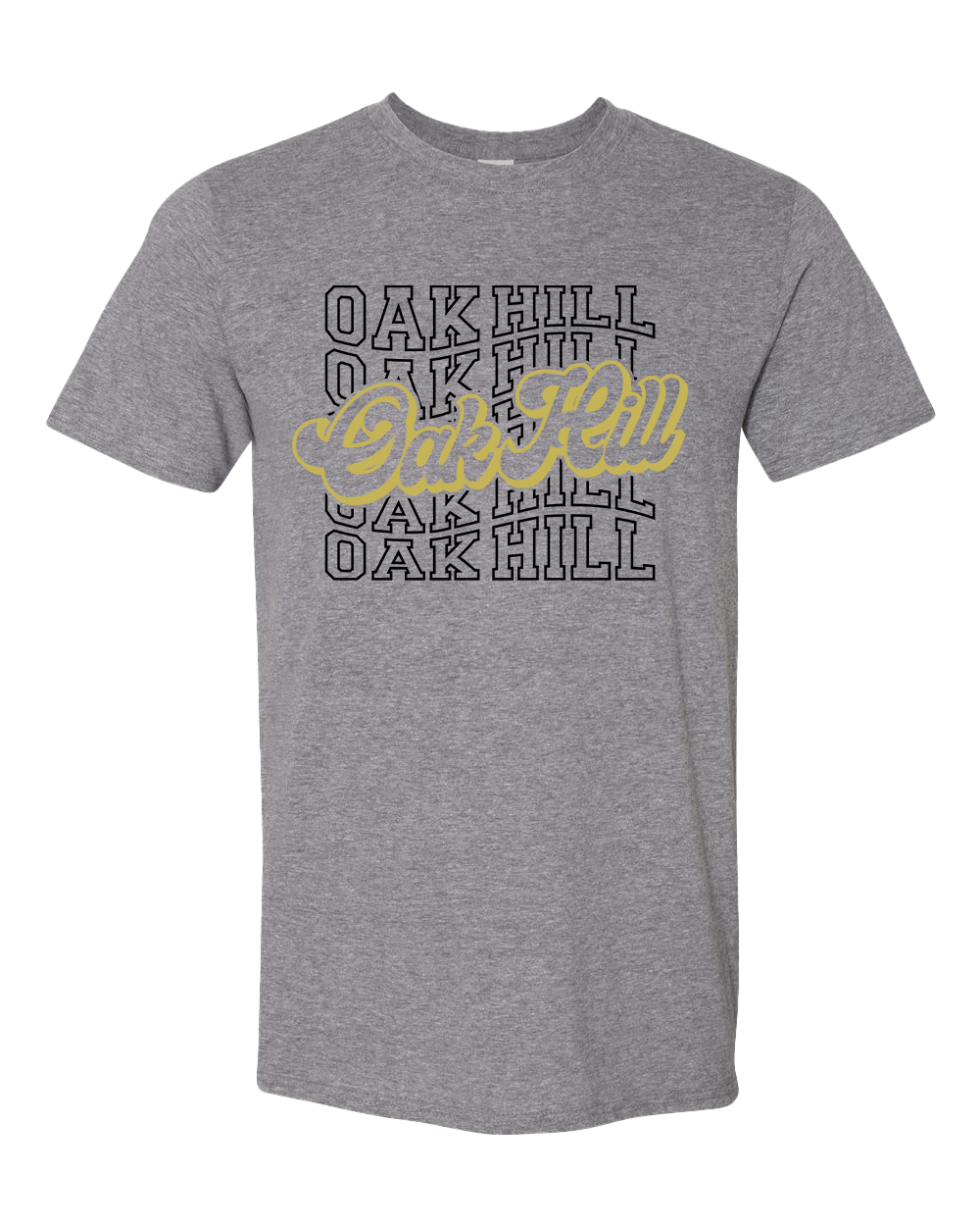 Oak Hill Wavy Lettering Tshirt - Dark Heather