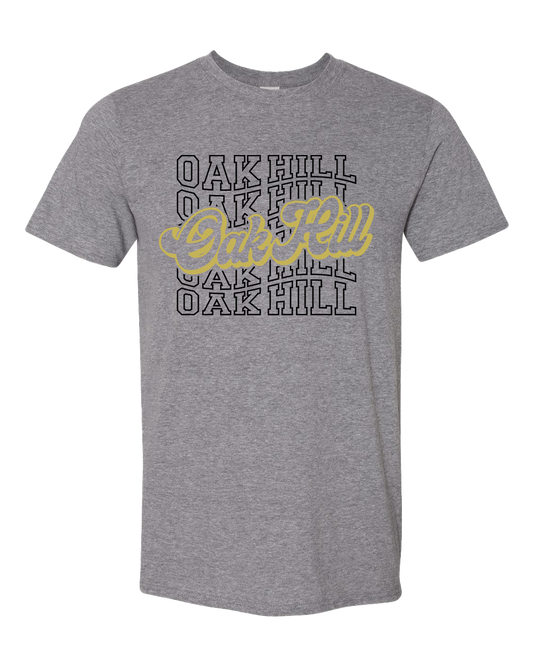 Oak Hill Wavy Lettering Tshirt - Dark Heather