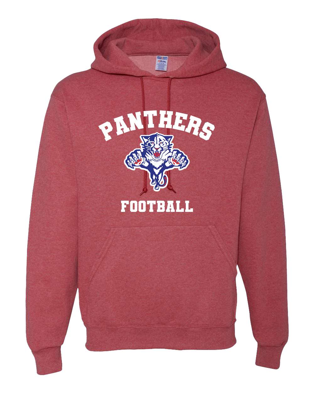 Elwood Panthers Football Hooded Sweatshirt - Heather Red