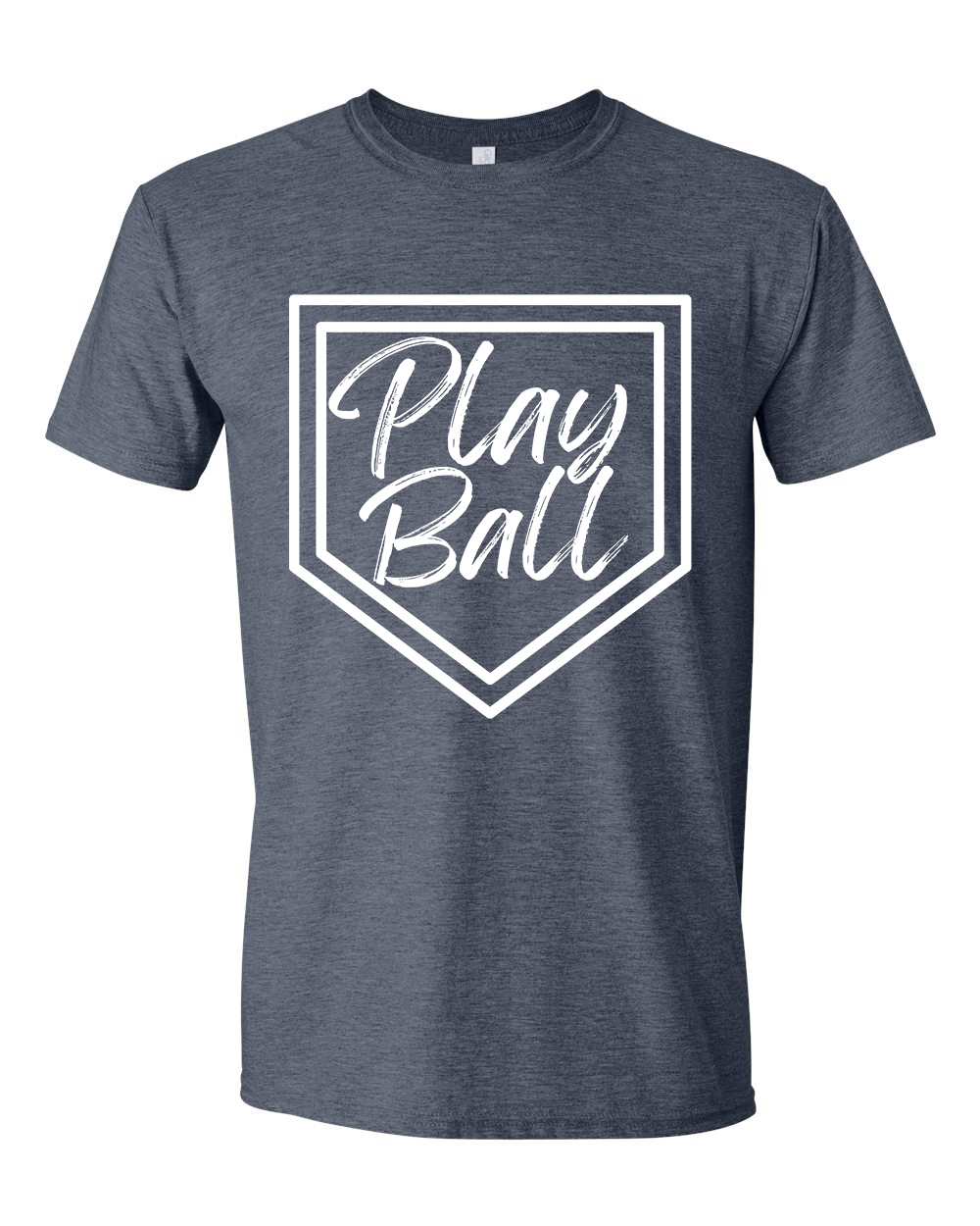 Play Ball Baseball Tshirt - Heather Navy