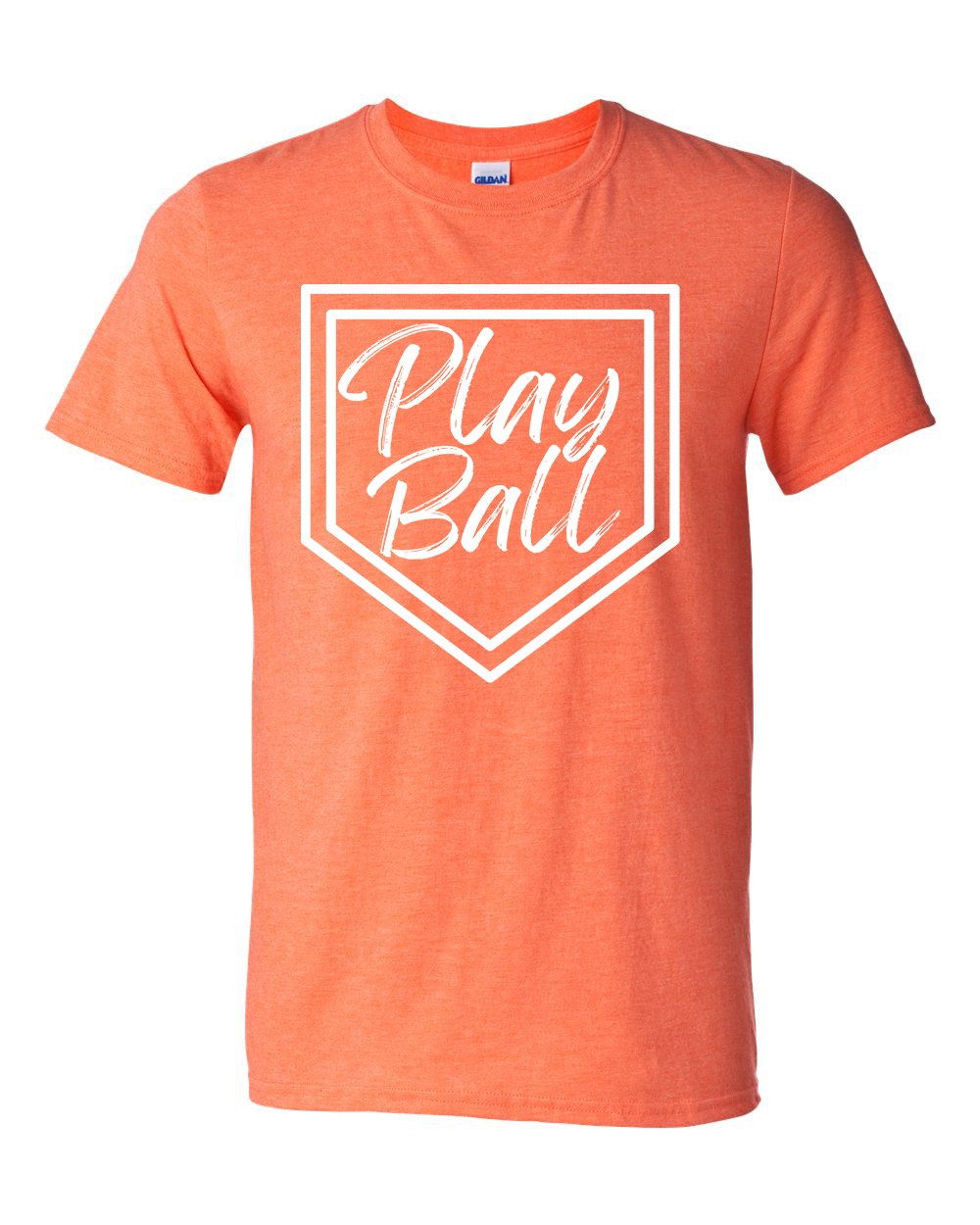 Play Ball Baseball Tshirt - Heather Orange