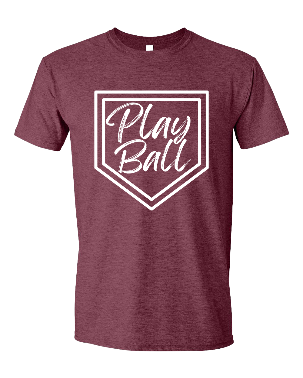 Play Ball Baseball Tshirt - Heather Maroon