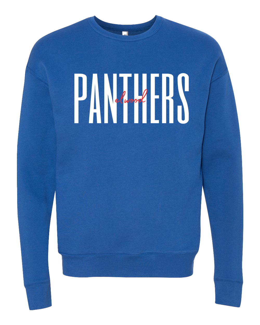 Elwood Panthers Tall Font Crew Sweatshirt - Royal Blue