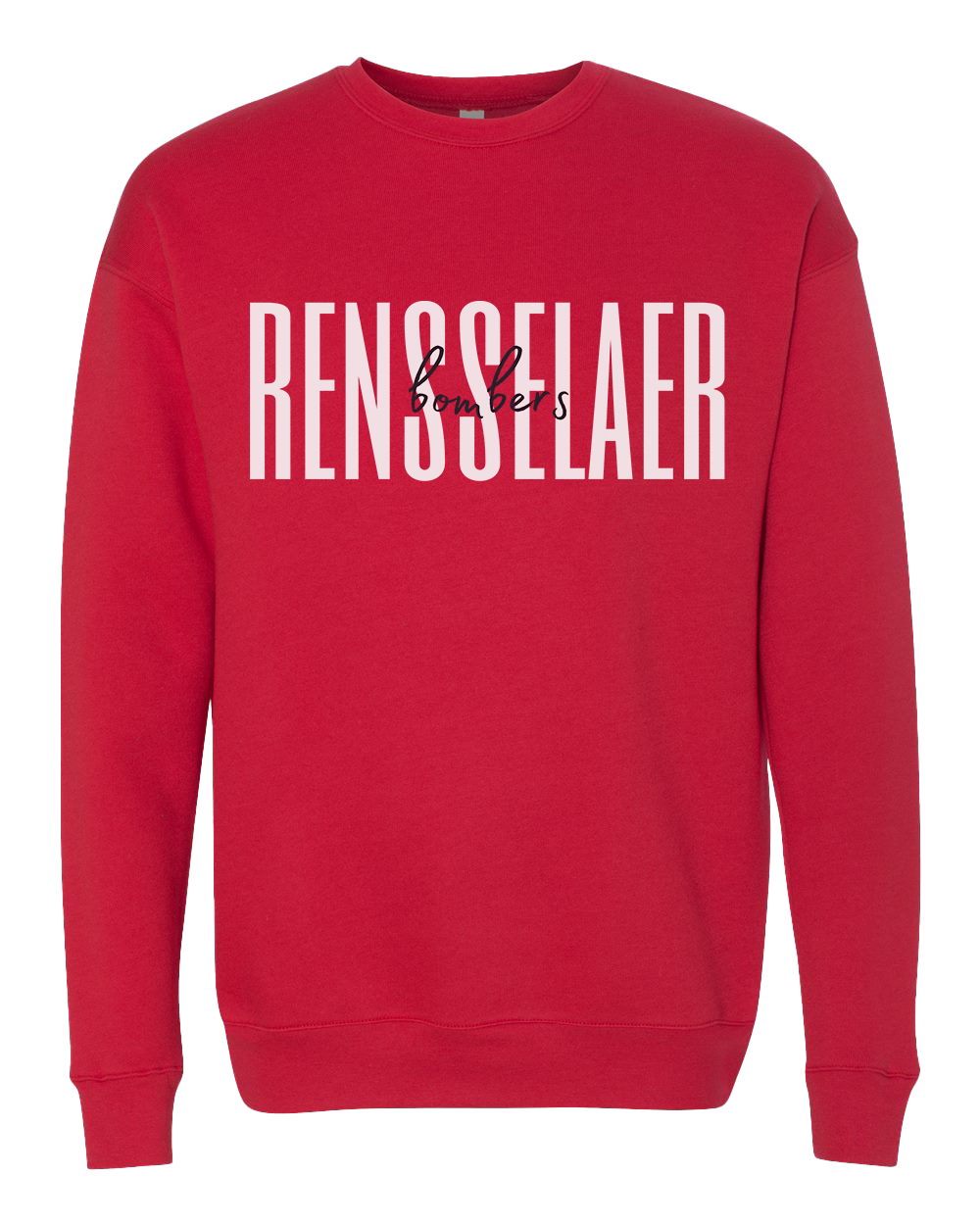 Rensselaer Bombers Script Crew Sweatshirt - Red – Hoosier Classics