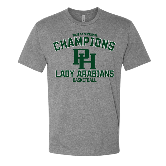 Lady Arabians Basketball Sectional Champions Tshirt - Heather Grey