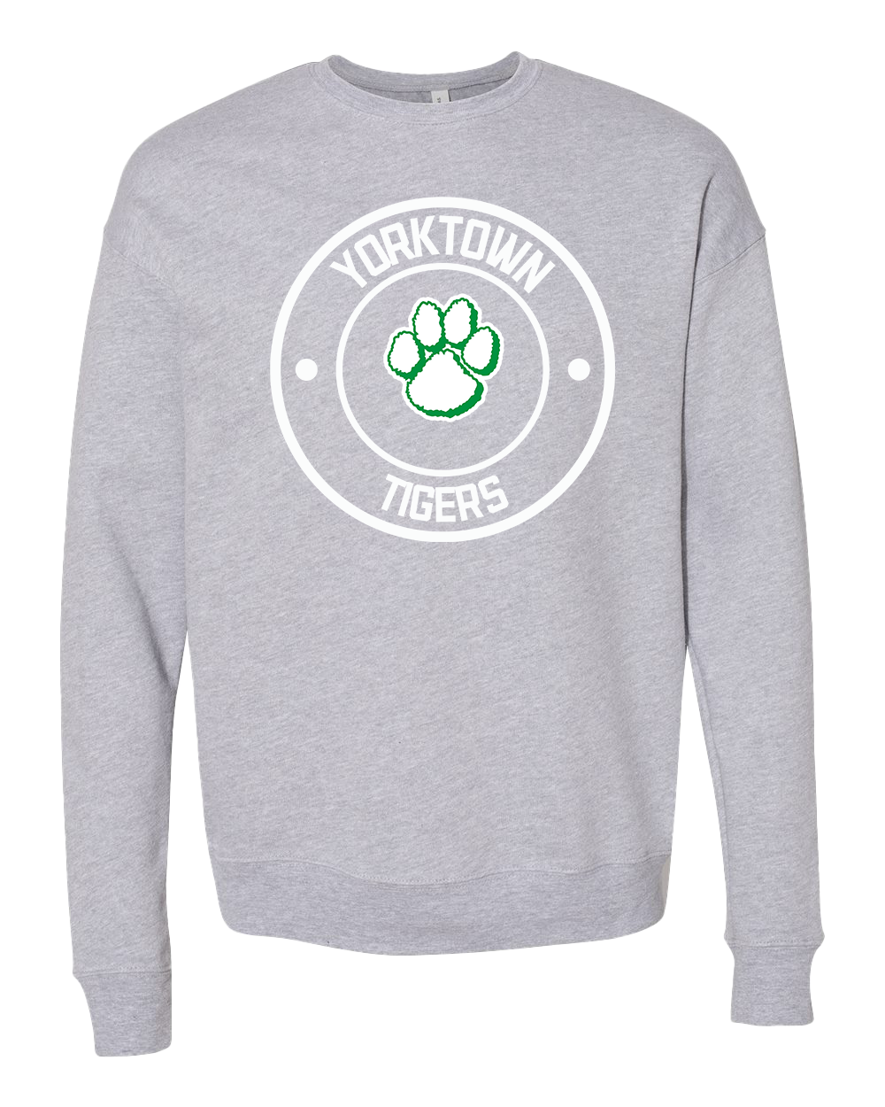Yorktown Tigers Round Logo Crew Sweatshirt - Athletic Heather