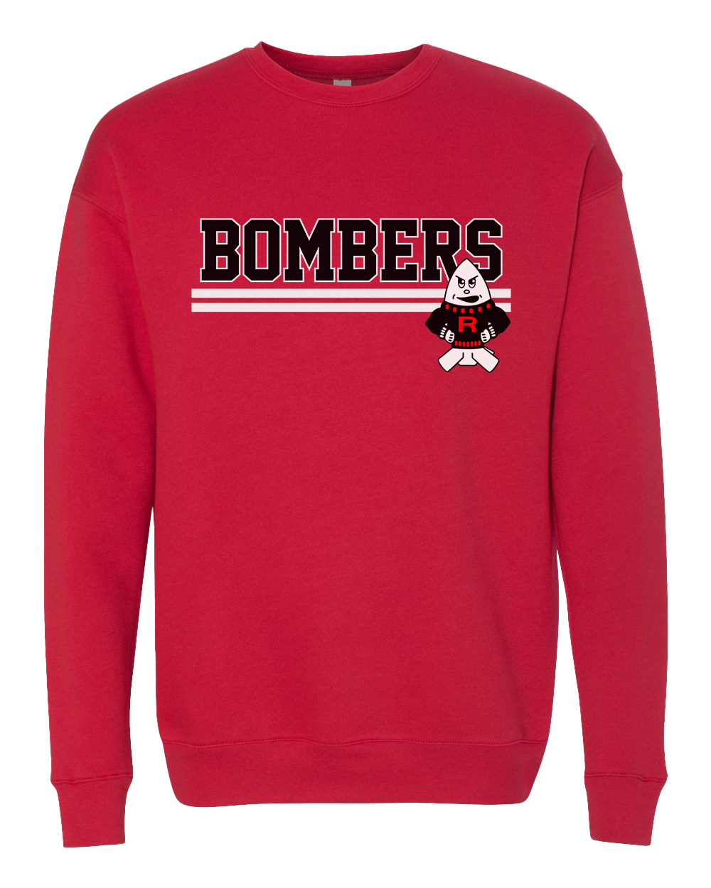 Rensselaer Central Bombers Retro Crew Sweatshirt - Red