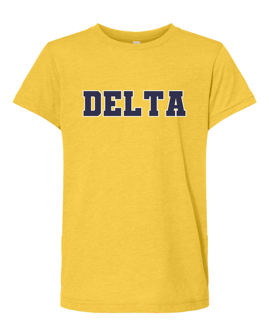 Delta Eagles Youth Triblend Tshirt - Yellow