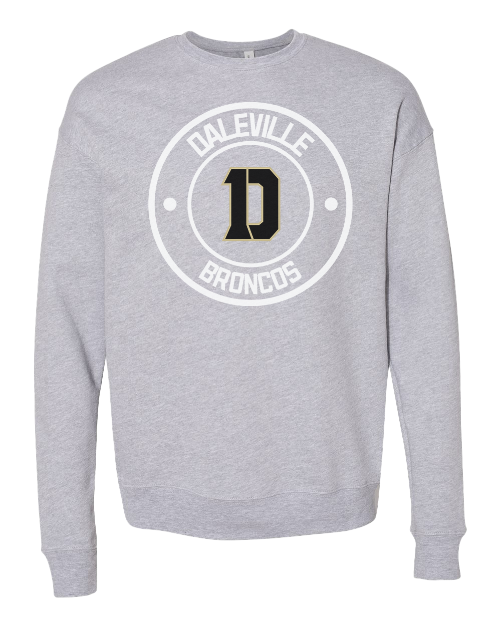 Daleville Broncos Round Logo Crew Sweatshirt - Athletic Heather