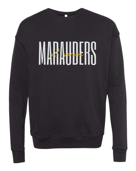 Mt. Vernon Marauders Script Crew Sweatshirt - Black