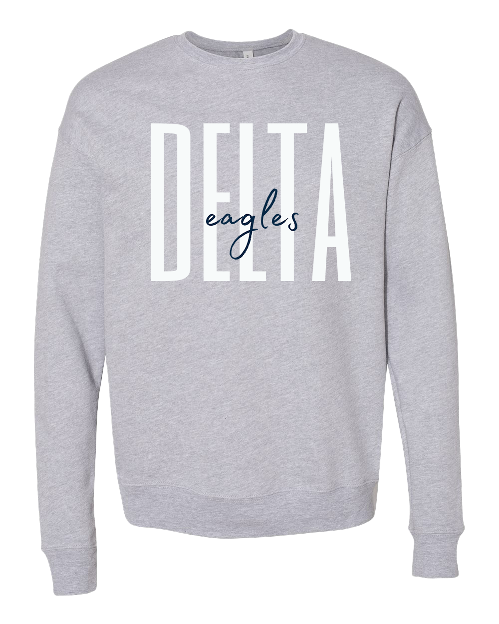 Delta Eagles Script Crew Sweatshirt - Athletic Heather